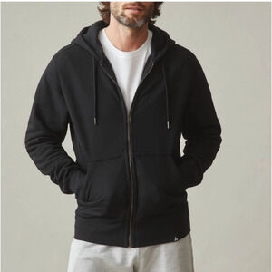 American Giant Mens Classic Black Heavyweight Full Zip Hoodie Large Made in USA